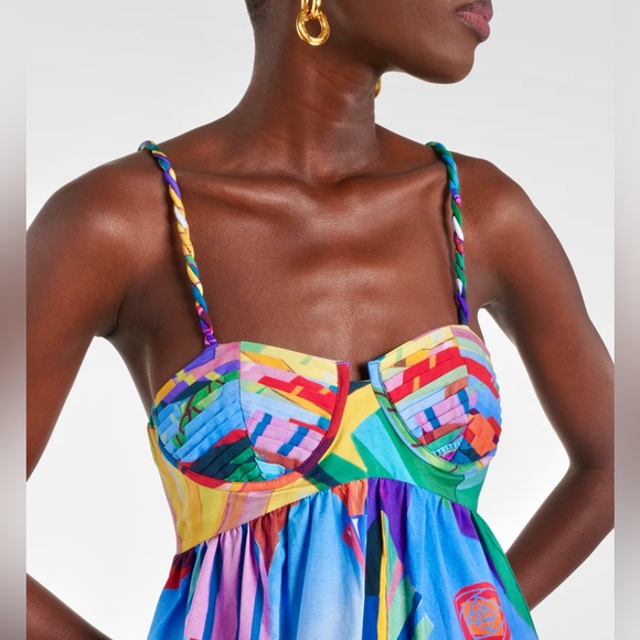 πΊπHPππΊ NWT Farm Rio Tropical Scenario Maxi Dress - Picture 15 of 16